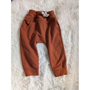Cozy Kids' Rust Orange Stretchy Jogger Pants Size 18 Months